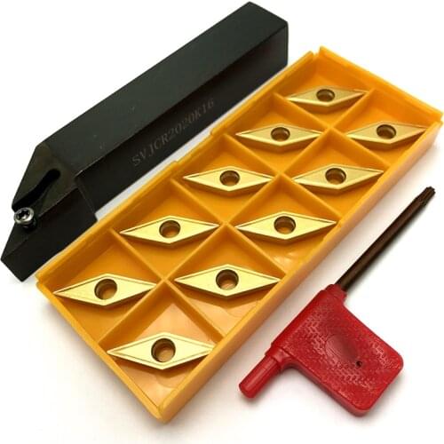 SVJCR1616H16 SVJCR2020K16 SVJCR2525M16 External Turning Tool Holder +carbide inserts VCMT160404/08 turning insert CNC lathe tool