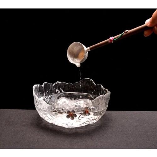 Janpenese solid wood long handle tin teaspoon modern simple kungfu tea accessories creative household filter single tool