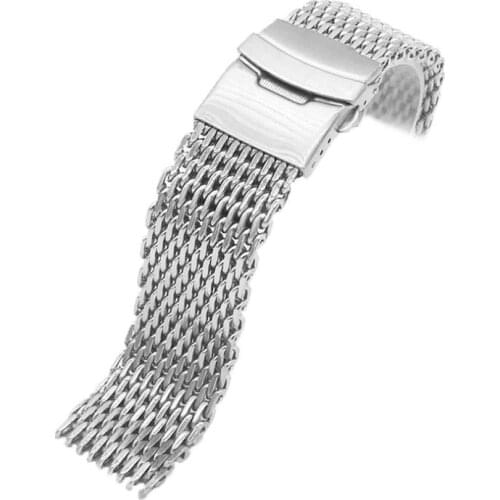 1pcs Stainless Steel Watch Strap Double Insurance Folding Buckle Watchband Size 18mm-24mm Quick Release Wristband For Watch