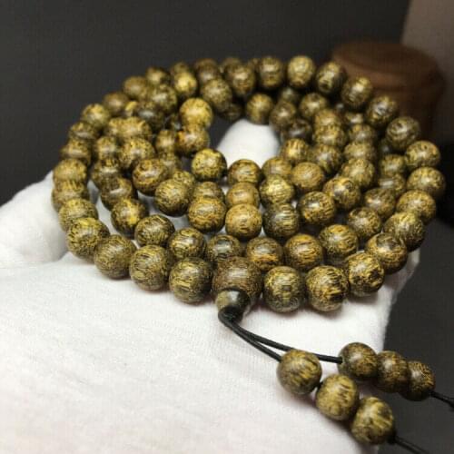 10mm Tibetan Buddhism 108 Cambodia Eaglewood Prayer Beads Mala Necklace