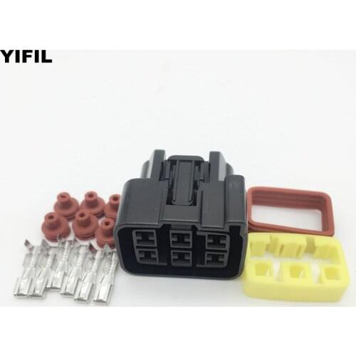 10pcs/lot 6 Pin/Way Female Auto Light Lamp Wire Harness Waterproof PA66 Connector Plug Housing Socket For Voltage Regulator
