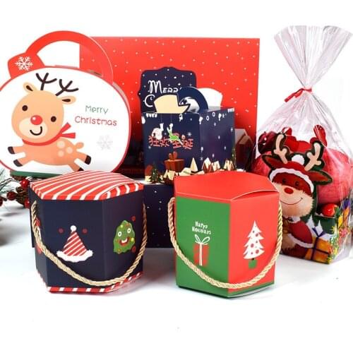 10pcs Christmas Eve Apple Portable Packing Box Christmas Gift Candy Gift Box