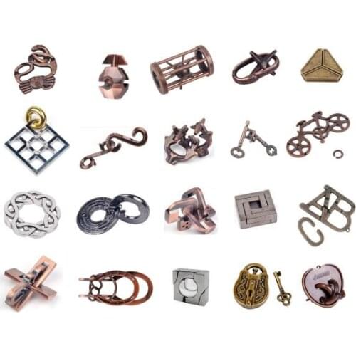 20/30 PCS per set IQ Metal Brain Teaser Puzzle Magic Wire Puzzles Game for Adults Children