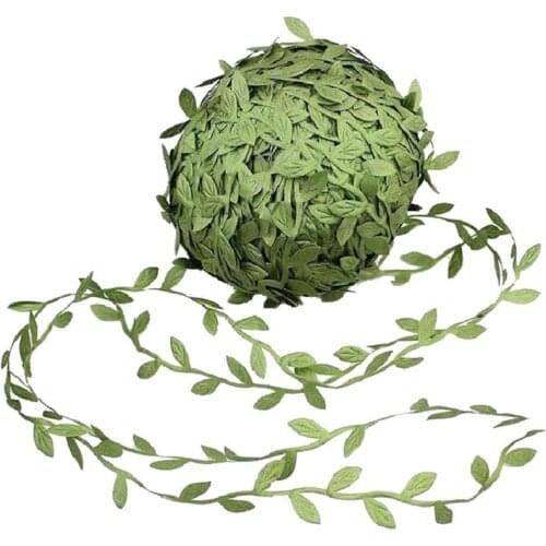 20m 1roll Artificial Leaves Green Simulation Cloth Decorative Garland Leaves Rattans Leaves for party wedding wall decoration