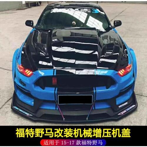 2021 Suitable For Ford 15-17 Mustang Refitting Supercharged Carbon Fiber Cover，American Cowl Cj Engine Cover