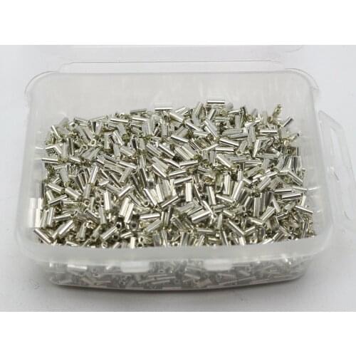 3000 Glass Tube Bugle Seed Beads 2X2mm Metallic + Storage Box