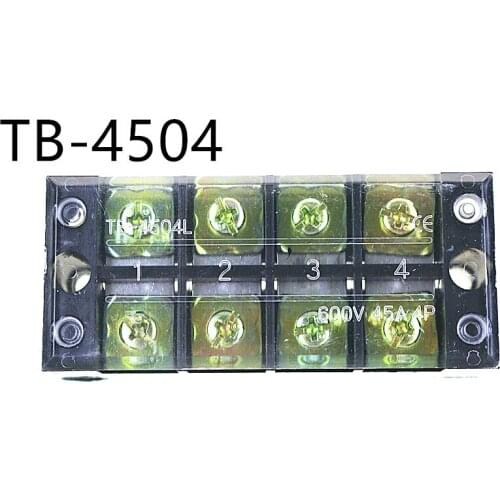 5Pcs TB-4504 Dual Row 4 Position Screw Terminal Barrier Block 600V 45A