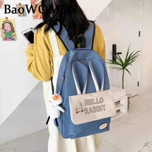 BaoWomen 2021 Fashion Women Shoulder Bag Backpack School Bag Travel Tote Backpack Canvas Large School Bags For Teenage Girls