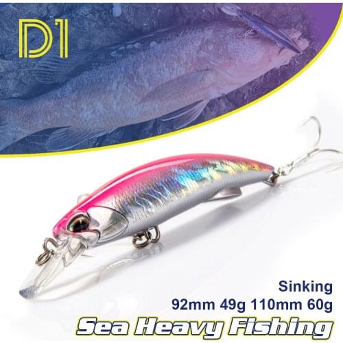 D1 Sea Heavy Sinking fishing 92mm 49g 110mm 60g Saltwater wobbler big fish Jerkbaits Minnow swimbait Carp Tuna for fishing