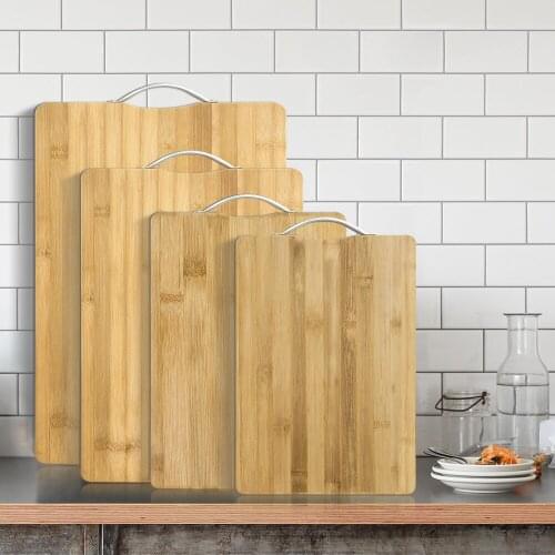 Wooden Chopping Blocks Tool Bamboo Rectangle Hangable Cutting Board Durable Non-slip Kitchen Accessories Chopping Board 1pcs