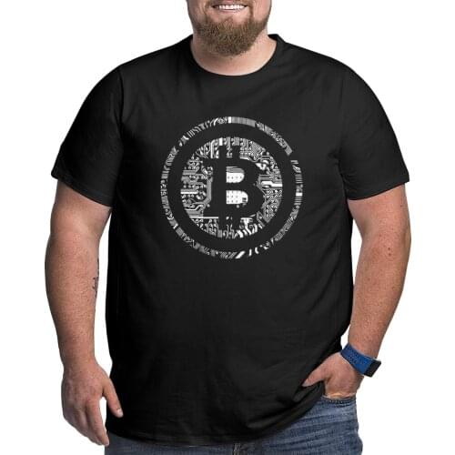 Vintage Bitcoin Cryptocurrency T-Shirt for Men Cotton T Shirt Big Tall Tees Plus Size Big Size Large 4XL 5XL 6XL Tops