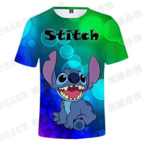 Stitch Child Anime t-shirt New Fashion Mens clothing 3D Print Summer Harajuku Boy Girl Kids Oversized t shirt Casual Women Tee