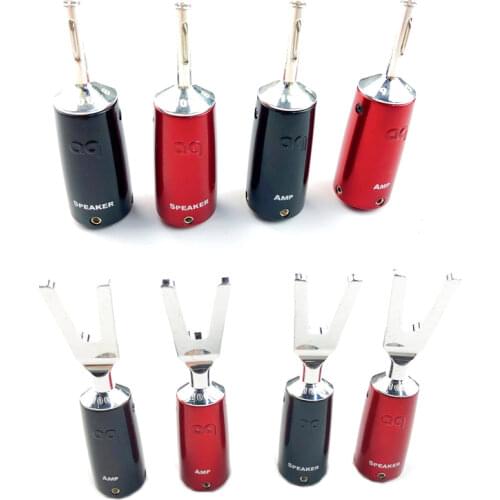 Hi-end Audio Speaker Banana Plug 1003 Series Silver Spade Connector for DIY Audio Cable Adapter