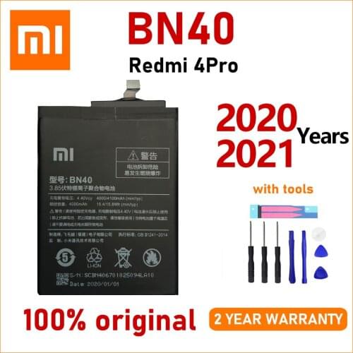 Xiao Mi New 100% Original BN40 4100mA hFor Xiaomi Redmi 4 Pro Prime 3G RAM 32G ROM Mobile Phone Batteries Bateria With Tools