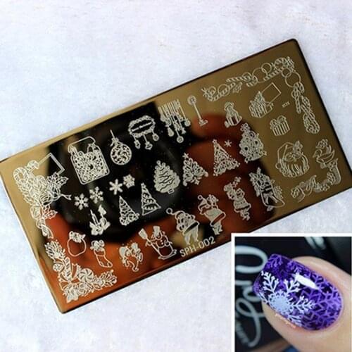 Nail Art Image Christmas Xmas Holiday Stamp Stamping Plate Manicure Template Nail Design Stamp Tools