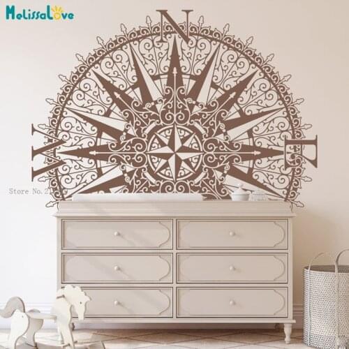 Medallion Compass Wall Decal The Sherlock Fits On Walls Ceilings Removable Home Decoration New Art Murals YT5357A