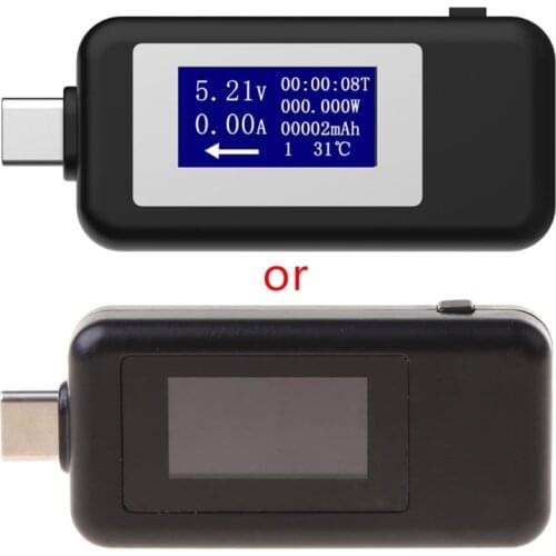 Multi-functional USB Tester Type C LCD Digital Current Voltage Charger Capacity Monitor Power Temperature Timing Meter