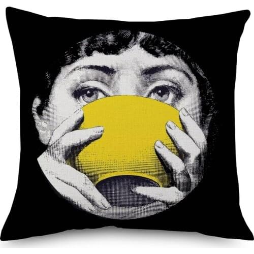 Fashion Pillow Case Series for Art Bedroom Living Room Home Hall Decorative Cushion Pillow Cover Lady Face