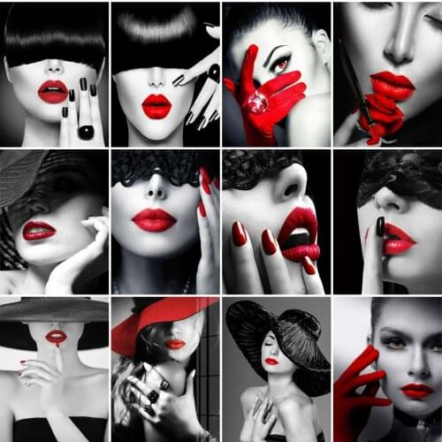 AZQSD Diamond Painting Woman Cross Stitch Kits Rhinestones Diamond Embroidery Portrait Mosaic Needlework Home Decor Gift