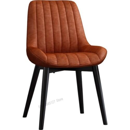 Dining Chair Modern Minimalist Light Luxury Backrest Chair Nordic Home Wrought Iron Nail Art Hotel Leather Lazy Desk Stool Chair
