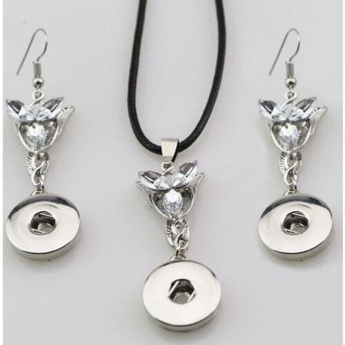 Wholesale Fashion Movie Twilight Star Earrings Necklaces 18mm snap button jewelry sets Diy Interchangeable Snap Charms For Women