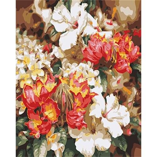 PAINTBOY Flower Framed Pictures DIY Painting By Numbers Acrylic Painting On Canvas Wall Art For Living Room Home Decor