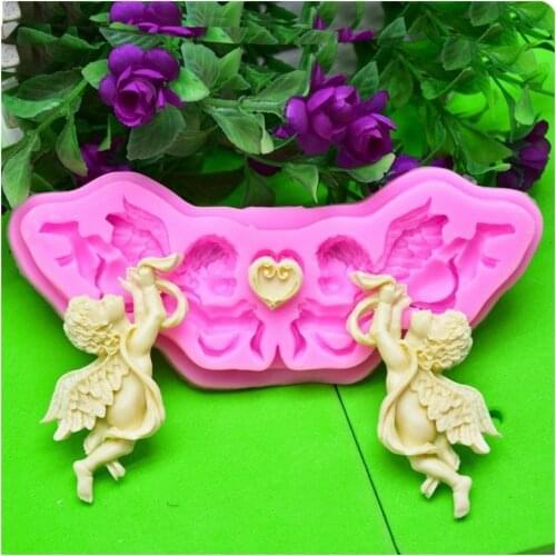 Angel Flower Relief Lace Fondant Silicone Mold for DIY Pastry Cupcake Resin Dessert Lace Decoration Baking Tool Kitchenware