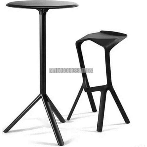 Northern Europe Light Luxury Bar Chair High Foot Plastic Stool Simple Modern Bar Chair Shark Mouth Creative Dining Chair Cold Dr
