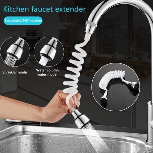 Kitchen Sink Faucet With Lengthen Sprinkler Long Hose Faucet Nozzle 360 Rotary Spout Water Saving Tap Bathroom Accessories