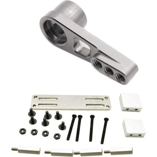 1X Metal Servo Fixed Mount Bracket Kit Parts For Wpl Rc & 1 Pcs 25T Servo Arm Horn For Wltoys A949 Grey