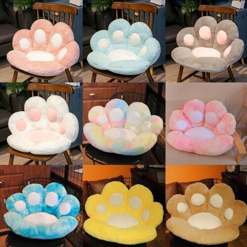 1PC 2 Sizes Winter Soft Paw Pillow Animal Seat Cushion Stuffed Plush Toys Sofa Indoor Floor Home Chair Decor Kids Girls Gift