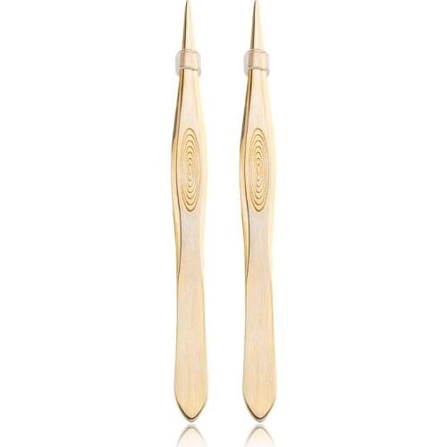 1pcs Gold color Stainless Steel Eyebrow Tweezers Remove Face Hair Eyebrow Eyelashes Clip Beauty Makeup Tool