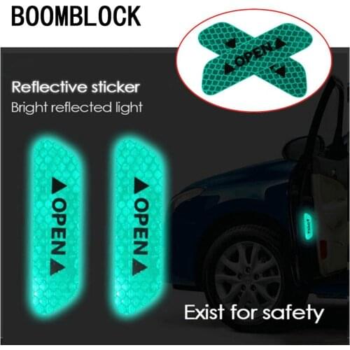 Car Door Stickers 4Pcs/set OPEN Auto Warning Mark Reflective Tape for Mercedes Benz W203 Volvo S60 XC60 S80 Subaru Forester XV
