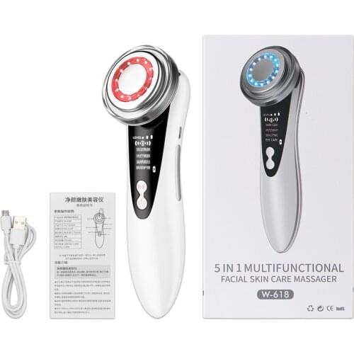 5 in 1 Mesotherapy Electroporation Face Beauty Machine Radio Frequency RF EMS LED Photon Skin Rejuvenation Tightening Brighten