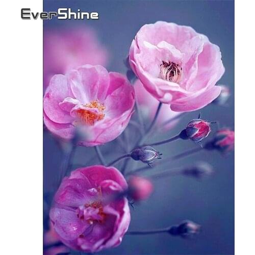EverShine Diamond Painting Flowers Cross Stitch Kits Diamond Embroidery Begonia Picture Of Rhinestones Needlework Handmade Gift