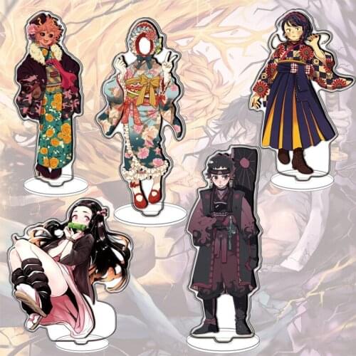 Anime Demon Slayer Acrylic Fashion Figure Hashibira Inosuke Stand Card Rengoku Kyoujurou Student Tsuyuri Kanawo Desk Standsing