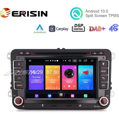 Erisin 2748 Wireless CarPlay DSP Android 10.0 Car DVD Player GPS TPMS For VW Golf 5/6 Passat Polo Tiguan Caddy Jetta Seat Skoda