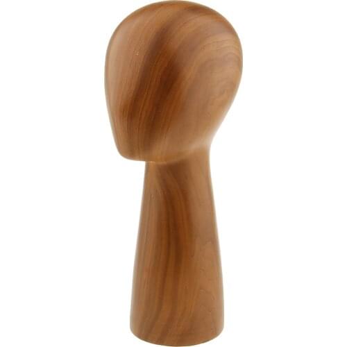 Wood Mannequin Manikin Head Model Hair Wigs Caps Hat Display Holder Stand L