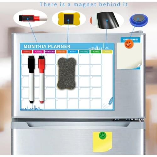 YIBAI A3 30*42cm Magnet Plan whiteboard Flexible Fridge Magnetic Refrigerator Waterproof Drawing Message Board With Free Gift