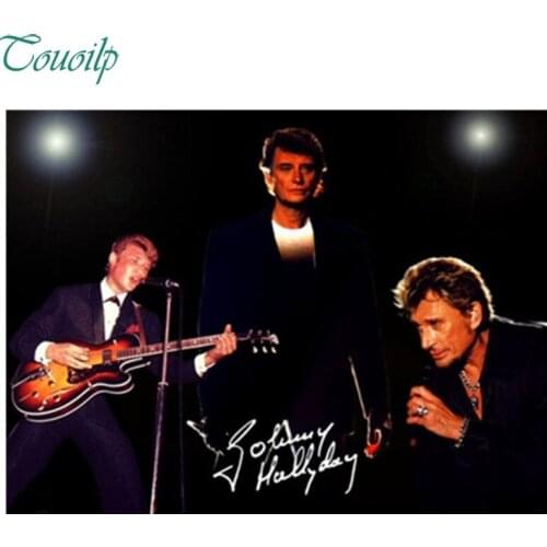 Johnny hallyday diamant peinture Superstar chanteur point de croix ronde Strass broderie en plastique craftsFull diamant peintur