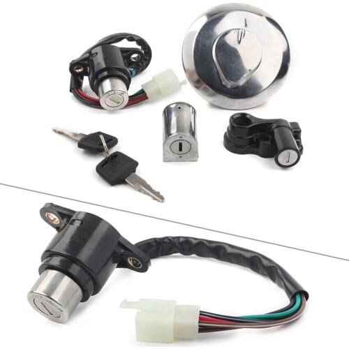 Motorcycle Switch Kits Ignition Seat Lock Assembly Gas Cap Set Lock w/ 2 Keys For Honda 125 CBT125