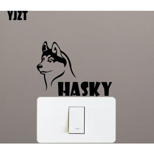 YJZT I love Dog Hasky Wall Decal Home Decor Vinyl Switch Sticker Cartoon Animal 17ss0358
