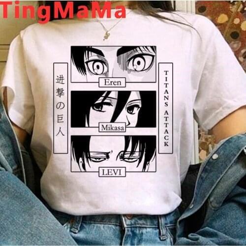 Attack on Titan Titans Attack t-shirt men kawaii white t shirt streetwear japanese plus size clothes t shirt harajuku