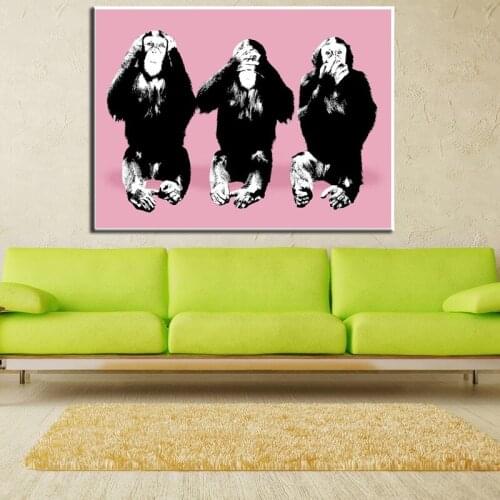 Canvas HD Print Poster Home Decor Amazing Lovely Monkey Paint Wall Art Gorilla Picture Orangutan For Living Room Modular No Fram