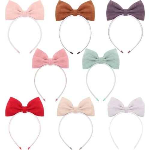 10pcs/Lot Girls Princess Corduroy Bow Headband Casual Hairband For Kids Children Festival Party Headpiece Hair Hoop Headdress