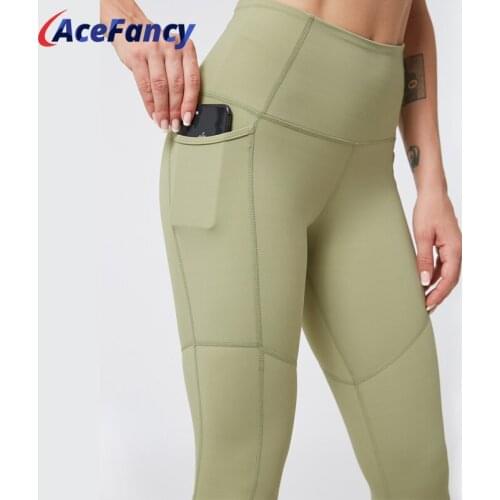 Acefancy Yoga Pants With Pockets Women Sport Leggings T2147 Stretch High Elastic Gym Tights Women Legging Squat Proof Sportswear