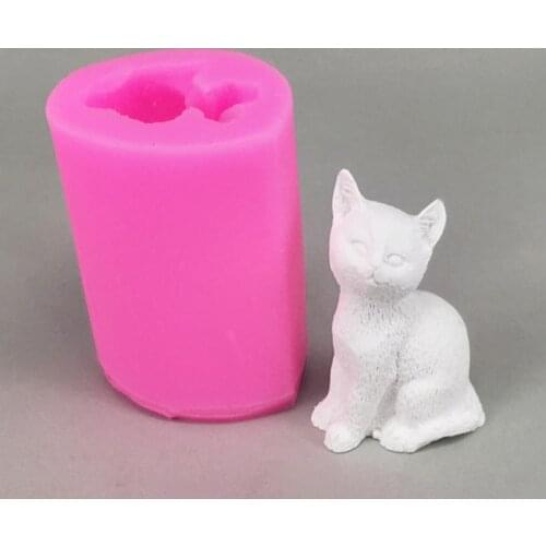 3D Cute Small Cat Animal Silicone Candle Mold Soap Chocolate Clay Crafts Art Mold Moulds Cake Decorating Tools Candle Making