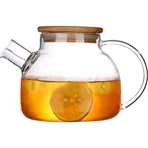 1000ml Glass Teapot High Temperature Resistant Tea Pot Water Milk Coffe Bottle Pot with Lid Heatable Glass Water Teapot