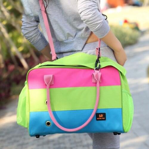 Dog Handbags Cat Single Shoulder Bags Candy Color Dual Purpose Pet Diagonal Package Breathable Outdoor Travel Fashion Dog Bags