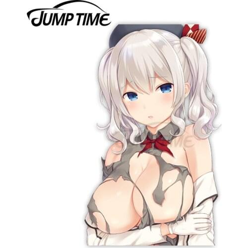 Jump Time 13 x 11.6cm For Kantai Collection Kashima Waterproof Sexy Decal Occlusion Scratch Anime Funny Car Stickers Pull Flower